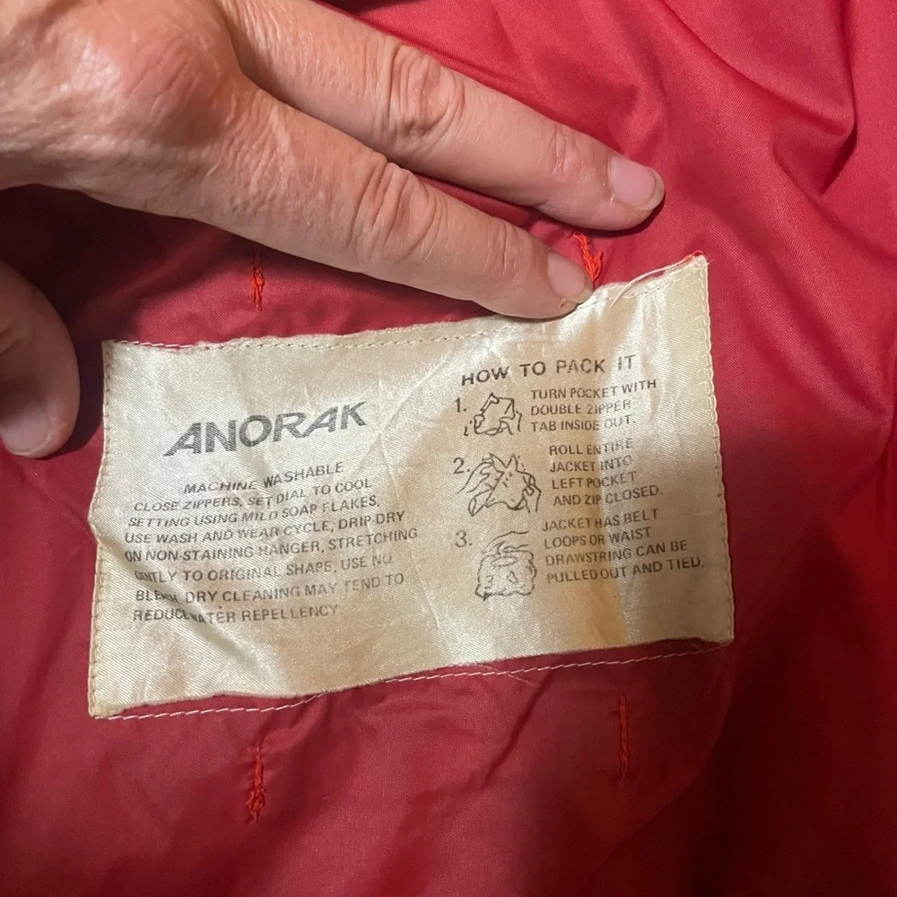 Vintage L.L. Bean Light Windbreaker Jacket Aspen Anorak Size XL Red Pack able